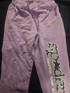 Sp5der açaí sweatpants`purple’